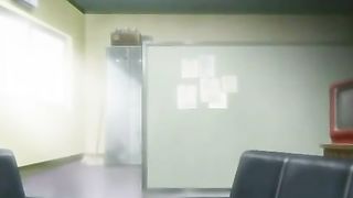 Cartoon chick in uniform is getting banged from behind in the toilet, instead of doing her job