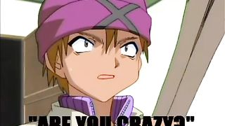 Busty, cartoon blonde is getting fucked from behind while her partner is playing with her tits