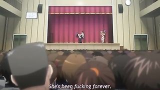 Cartoon brunette, Seito Kaichou Hikaru is getting fucked on the stage, in front of many people