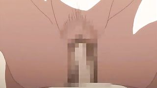 Busty, cartoon schoolgirl is riding huge cock on the couch until she starts screaming from pleasure