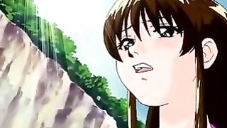 Lovely cartoon babe and her new friend are having casual sex adventure in the nature