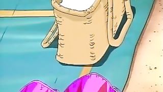 Lovely cartoon babe and her new friend are having casual sex adventure in the nature