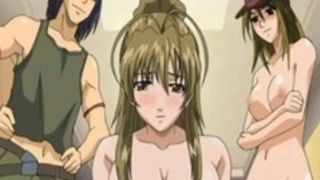 Cartoon girl opens her mouth wide and sucks the biggest dick she has ever seen