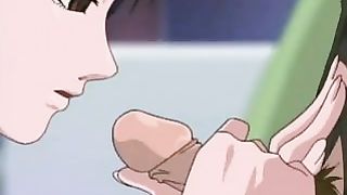 Lusty cartoon lady was giving a blowjob to a guy who is not her boyfriend