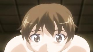 Cartoon babe with long, pink hair is sucking her boyfriend's dick before he fucks her