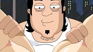 Slutty cartoon lady with big tits and soaking wet pussy is getting nailed by a drug dealer