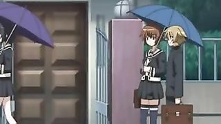 Sexy cartoon schoolgirl is doing very naughty things with her friend's boyfriend, in his bedroom