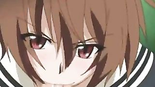 Sexy cartoon schoolgirl is doing very naughty things with her friend's boyfriend, in his bedroom