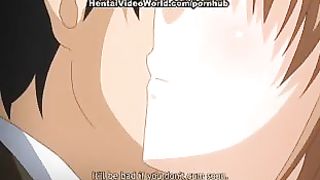 Naughty cartoon schoolgirl is having sex with her teacher, in an empty classroom, after classes