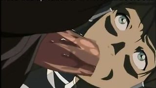 Cartoon babe has to suck dick to set herself free, after she was tied up