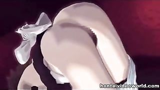 Busty cartoon maid got fucked durin her work hours because it was too tempting for her