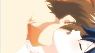 Nasty cartoon girl with dark blue hair is having wild sex with her ex boyfriend