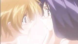 Nasty cartoon maid is tied up and fucked with a huge, black strap- on until she cums