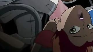 Cartoon chick was satisfied by a titan who made her scream from pleasure while cuming