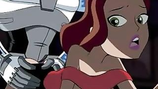 Cartoon chick was satisfied by a titan who made her scream from pleasure while cuming