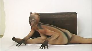 Real BodyArt - Nudity Flexible Catwoman