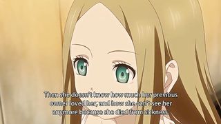 Cartoon babe is about to get boinked with a condom, until she commences squealing from delectation