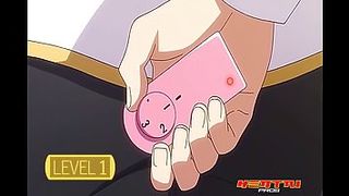 Cartoon lady is about to get pummeled tighter than ever before, until she gets fully sated