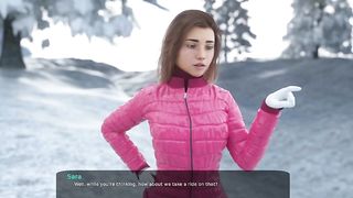 Jiggly chick is doing her best to behave although she would like to hump her acquaintance