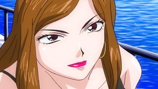 Meaty-Titted nymph has hooked up with two fellows on a cruise and had a trio-way with them