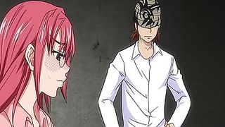 Ginormous-Boobed, Manga Porno lady with red hair is about to get loads of jism all over her face