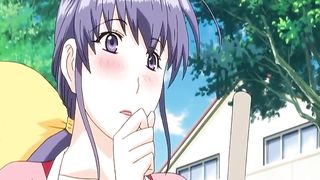 Nerdy cartoon woman is using every opportunity to ride a rock stiff romp-stick, until she jizzes