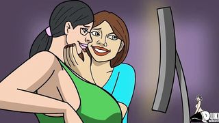 Cartoon gal with a thick culo is about to get wedged with a rock rock-hard manhood