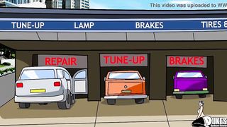 Cartoon gal with a thick culo is about to get wedged with a rock rock-hard manhood