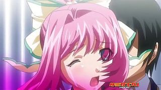 Big boobed, Anime Pornography female with pink hair is moaning from sheer elation while getting banged very rock-hard
