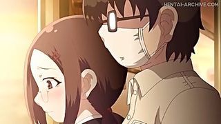 Manga Pornography babe is blushing while a jaw-ripping off boy is gently rubbin' his beef whistle against her