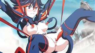 Hot Ryoko Matoi got roped up and inserted with Senketsu's tentacles, until she embarked bellowing