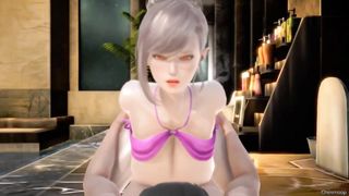 Busty Anime - Manga Porn - Slut is squealing while riding a rock rock-rigid stud dick