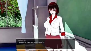 Anime Video - Chesty dark-skinned-haired with glasses is too ultra-super-naughty to hold back from ravaging any stud who stops by