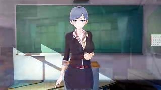 Anime Video - Chesty dark-skinned-haired with glasses is too ultra-super-naughty to hold back from ravaging any stud who stops by