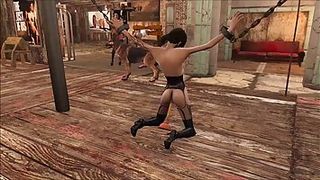 Anime BDSM Porno - Girls are roped up and being forced to spunk