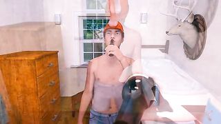 Smoking hot blonde woman with big tits is getting hammered from the back and enjoying it