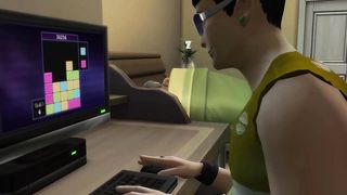 Slutty girl is spreading up wide to get fucked hard, while her boyfriend is working