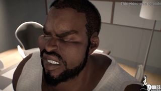 Black dude is getting an impressive blowjob from a slutty, blonde woman, in a local restaurant