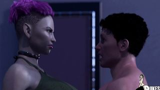 Handsome guy is moaning while a big titted girl he has never seen before is fucking him