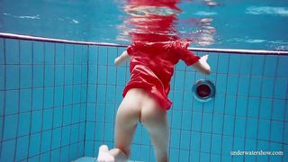 Underwater Naked Show - Swims Nude in the Pool 2021