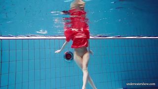 Underwater Naked Show - Swims Nude in the Pool 2021