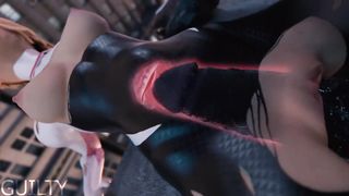 Venom Porn Scene - Sex and tongue kissing on the roof of the house