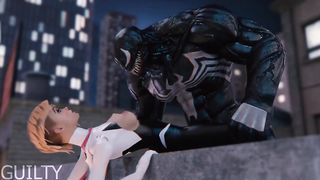 Venom Porn Scene - Sex and tongue kissing on the roof of the house