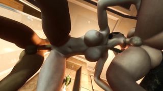 Futanari Threesome Hard Sex