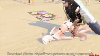 Anime Porn stunner is having scorching romp on the beach, with a gang of naughty dudes