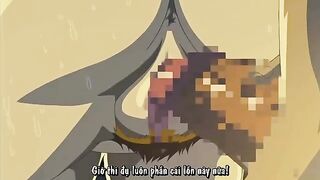 Animation female is wailing and moaning from sensation while railing a rock rock hard meat stick