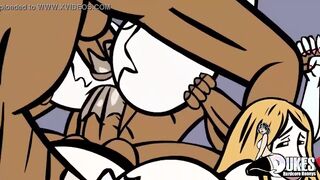 Toon broads are blowing various meatpipes and getting drilled rigid during a molten, bi-racial orgy