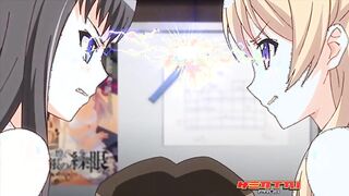 Cartoon girls are making love with each other and then having a casual, ffm threesome