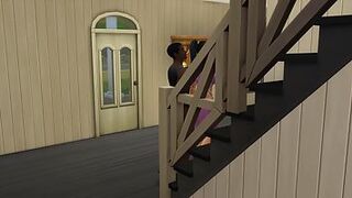 Dark-Hued guy is having a casual, multiracial 3some with a milky duo, in their bedroom