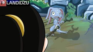 Cartoon babe is eager to have hardcore sex with a guy whose dick is rock hard